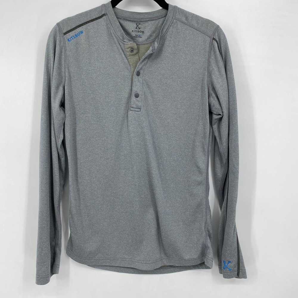 Kitsbow Gray Long Sleeve Henley Escalator Top